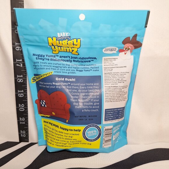 *SALE* NWT Bark Beefy Meat Hunks and Swimmy Nuggy Yumz Dog Treats - 2 pack - Picture 5 of 5